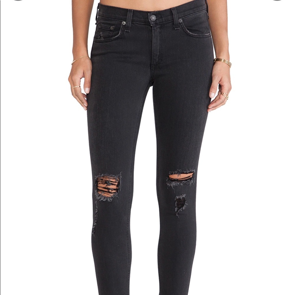 RAG & BONE Soft Rock Distressed Skinny Jeans